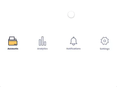 BT Pay Bottom Navigation Animation accounts analytics animation app icons mobile navigation notifications settings ui ux