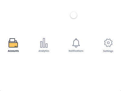BT Pay Bottom Navigation Animation accounts analytics animation app icons mobile navigation notifications settings ui ux