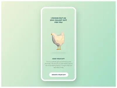 Oxfam unwrapped 3d animation app c4d charity chicken design gift gradient low poly minimal oxfam