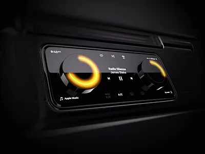 Car Dashboard Physical Crowns 3d automotive car crown dashboad glow interior music physical player ui