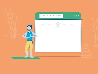 WordPress - Yoga website animation characters explainer video illustration website