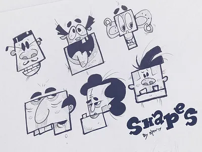 Make it simple cartoon character characterdesign crazy drawing fun illustration pen pencil process shapes sketch sketchbook spovv