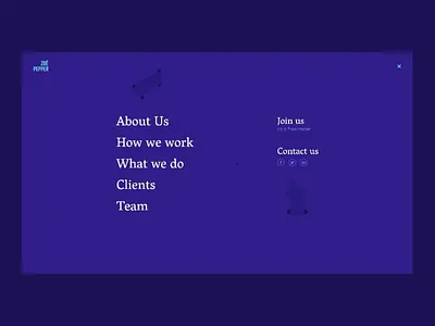 Zoe Pepper | Menu animation blue colorful corporate flat flower hand hands home illustration menu minimal motion nature purple ui ui ux webdesign