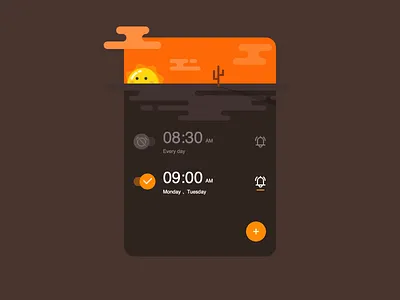 Principle5 Clock animation app card clock gif icon illustration moon principle sunlight time ui