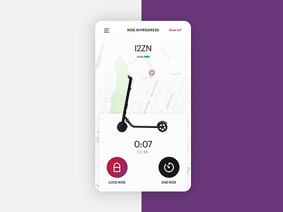 Scooter Mobile App Experience animation concept design minimal mobile mobile app principle app prototype ui
