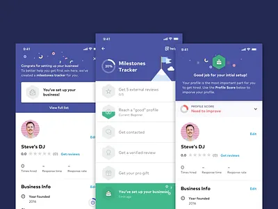 Milestone Tracker Concepts accordian animation app concept design gamification milestone progress thumbtack to do list ux ui