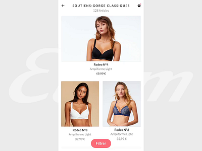 Fashion Filter Mobile 🎈 filters interaction animation interaction design ios mobile animation mobile app progressive web app underwear women
