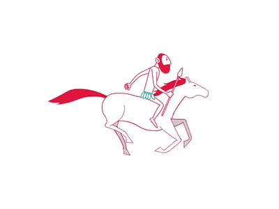Hunter 2d animation art character concept gif horse illustration minimal