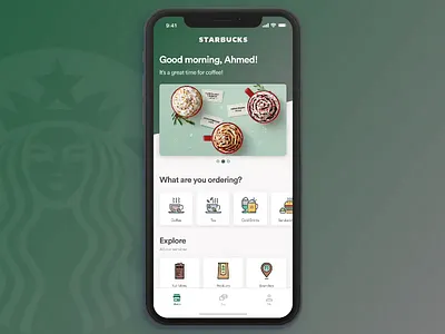 Starbucks Go Order On The Go animation app coffee coffee app concept desiginspiration design inspiration iphone ui ux ux design
