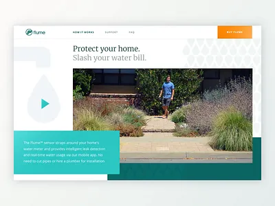 Promo Website for Flume Leak Detection System Goes on Awwwards animation bold colors business california clean fresh geometric interface landing leak detection sensor modern page scroll product promo website transitions ui ux unconventional layout water web design zajno