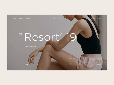 VAARA Header Animation animation clean flat interactive layout minimal modern product shop typography ui web