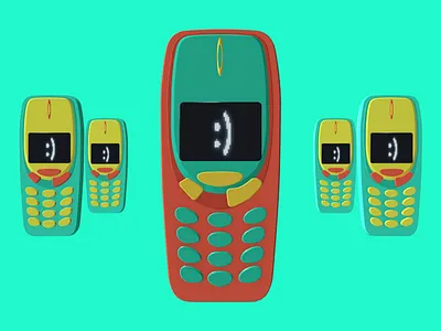 3310 3d animation gif motion design