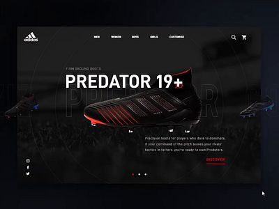 Adidas Football Boots adidas carousel concept design football homepage layout slider soccer ui web website