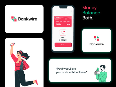 Bankwire Logo Design Branding banking logo branding cryptocurrency logo design digital ecommerce identity it logo logo logo design logos logotype modern logo payment logo software logo startup business logo symbol tech technology technology logo