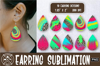 Tie Dye Leopard Print Sublimation earrings sublimation tie dye