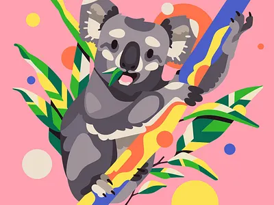 Koala character flat illustration koala simple sketch stolz vector
