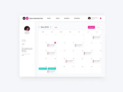 Calendar UIUX Design calendar design prototype ui ui mockup ui movement ux website concept