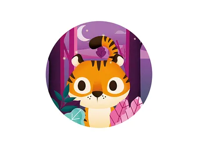 Tiger after effects fireflies grain graphicdesign illustration joystick n sliders moon motion motiondesign night texture