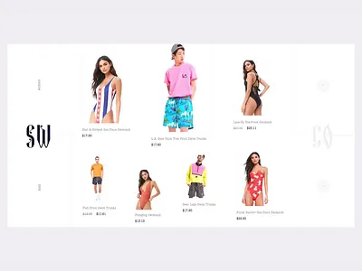 Swimwear animation bag cart clean design fashion motion shop ui user user interface ux web web design