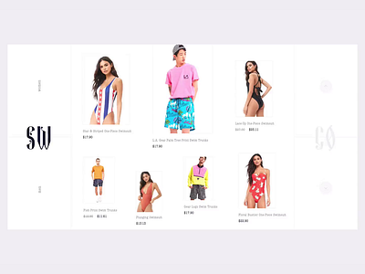 Swimwear animation bag cart clean design fashion motion shop ui user user interface ux web web design
