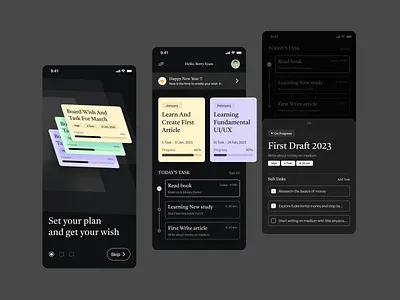 Task Management mobile App | sunnyday app art black branding clean design management management app mobile app design project management task list task management app task manager to do list todo app todo list ui ui design ux work