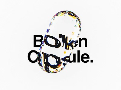 Broken Capsule. 3d abstract animation art blog cinema4d concept design gif homepage interaction logo motion octane octanerender type video web website