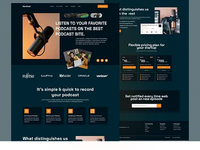 Podcasts website landing page. interaction design interface landing page maxfluid media motivation podcast podcasting radio sound soundcloud speaking spotify ui user experience user interface ux website