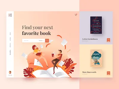 Booky 2019 animation app clean creative design illustration ios motion ui ux vector web website