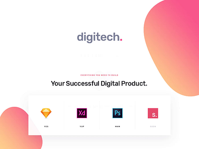 Digitech - UI8 template for startups digital documents invision studio photoshop sketch startup startup branding startup landing page template template design ui8 website xd