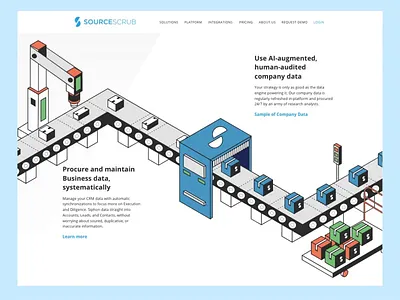 Isometric animation design illustration landing page ui vector