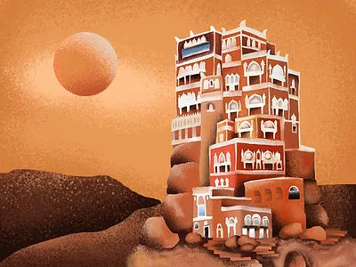 Desert Day & Night animation coffee day history illustration moon night web design website