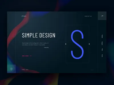 Simple design studio animation clean dark debut design desktop dribbble header home interace landing page lettering minimal principle sketch studio ui ui inspiration ux ui web