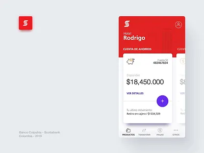 Scotiabank Colpatria App - Dashboard v.3 android animation app bank banking colpatria dashboard design finance gif interaction interface ios microinteraction minimal scotiabank ui user experience user interface ux
