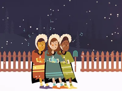Your hair's on fire!! after effects animation caroling character animation christmas joysticks and sliders motion design rubberhose