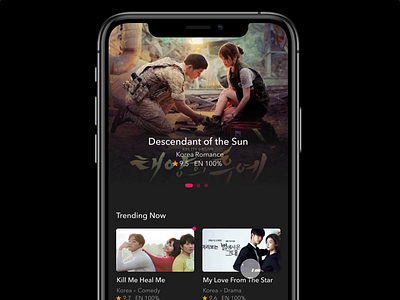 Video App Dark Theme made with invision