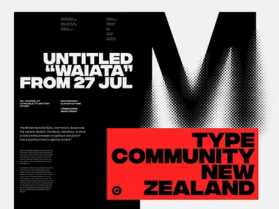 Type Community New Zealand black white brandin branding branding and identity branding design design graphic grid logo minimal red red and black typography whitespace