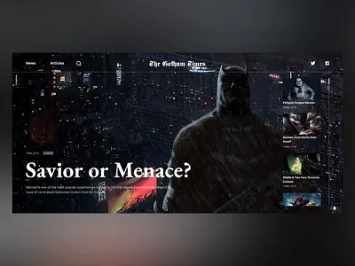 The Gotham Times concept design figma news photoshop superhero ui ux webdesign