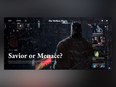 The Gotham Times concept design figma news photoshop superhero ui ux webdesign