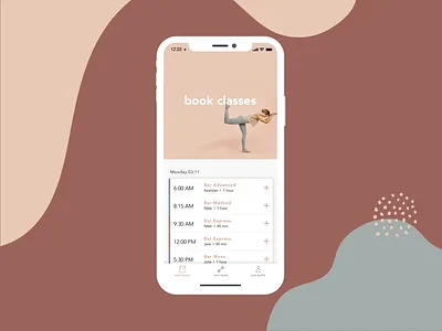 fitness booking app after effects animation app barre booking fitness ios sketch ui user interface workout workouts