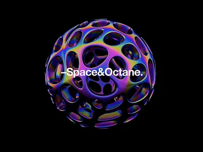 –Space&Octane. animated branding cinema4d design gradient holographic identity logo logomark minimal motion octane packaging pearlescent space spaceart type typography