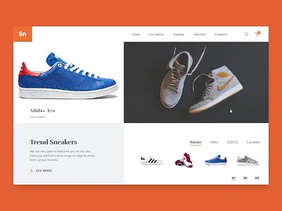 Trend Sneakers adobexd animation artboard awesome design creative design design designer digital interface design logo online shop shoes sneakers ui design uiux ux design vector webdesign work