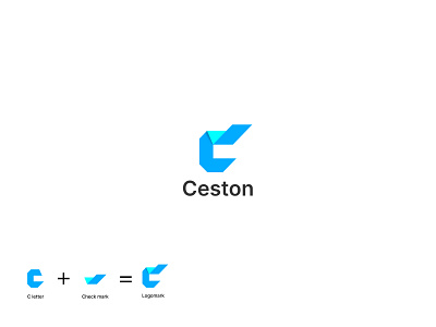 Modern C Letter Ceston Logo Concept. app icon brand brand identity branding c letter logo check mark design ecommerce flat logo graphic design logo logo design minimal logo modern logo popular logo print professional logo symbol logo typography vector