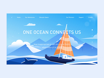 illustrations landing page animation animation clean design fish illustration jellyfish landing page sea ui web whale