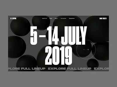 W Festival Homepage Animation animation cinema 4d concept design e commerce event festival homepage interaction interface lineup motion promo typography ui ux web website