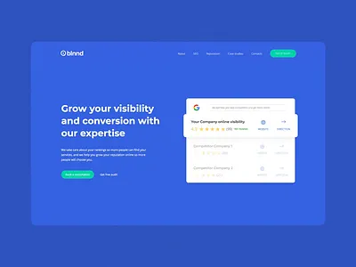 💎BLNND - SEO and Reputation agency animation branding creative design free promotion reputation seo ui ux ui card vector web