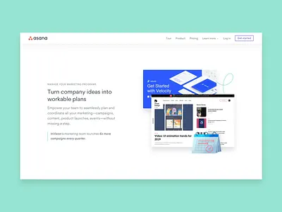 AFMC — Landing page details asana grid illustration landing page layout product typography ui web