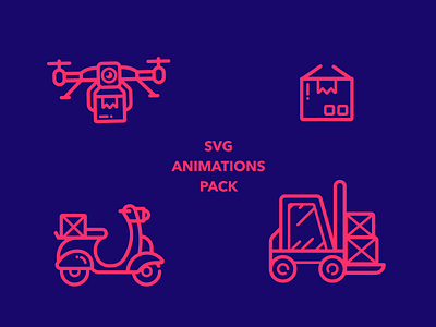 Animated Ecommerce Icons basket bike delivery design drone e commerce ecommerce forklift gif icon icons json lottie money set shop store svg vector vespa