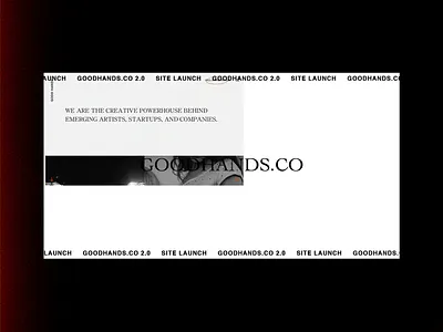 GOODHANDS.CO 2.0 agency agency branding album artwork album cover album cover art brutalism brutalist cover art graphic design homepage light leak minimal minimalist texture