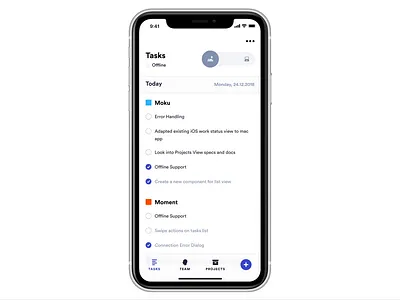 Moku Change Status app concept edit ios iphone remote status team todo todo list ui ux