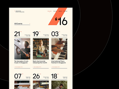 Events Guide - Desktop clean design digital events minimal site typo typography ui ux web website